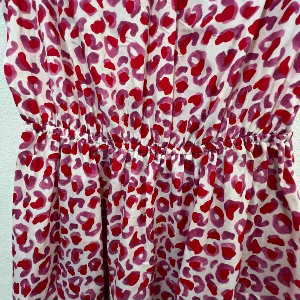 Tucker NYC Silk Blend Women’s Midi Dress White Red Cinched Waist With Pockets M - Picture 10 of 16